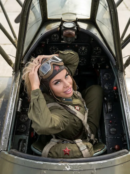 Гиперреалистичная кинематографичная съёмка в стиле исторического aviation fas...