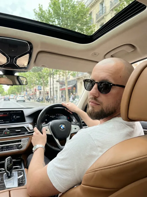 Промт для Nano Banana — мужчина в bmw